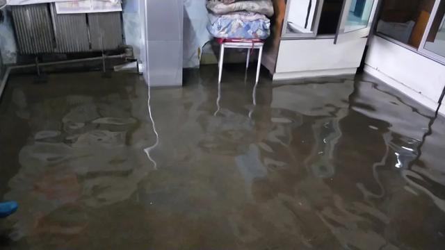 葫芦岛一村子雨后屋里都是水每天回家趟河进屋