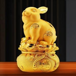 金兔存钱罐兔年本命年兔子储蓄罐2023年新款只进不出客厅招财摆件